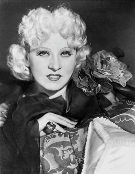 Amazon Com Mae West Posed In Black Dress With Short Curly
