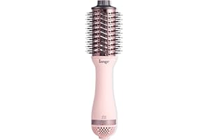 L'ANGE HAIR Le Volume 2-in-1 Titanium Blow Dryer Brush | Hot Air Brush for Hair Drying & Styling | Ionic Oval Barrel for Smooth, Frizz-Free Volume | (Blush – 60mm)