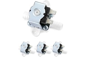 QWORK Discount Parts Direct 12V Electric Solenoid Valve - Normally Closed, 1/2" Barb Connection, 4 Pack for Washing Machines, Water Dispensers & Irrigation Systems, Durable Plastic & Brass