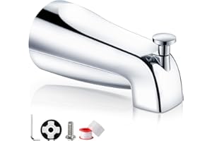 TOTALIZE Bathtub Faucet Easy to Install Tub Spout with Diverter,American Standard Tub Faucet Replacement Fits 1/2" Copper Water Tube(5/8" Diameter) with Hex Wrench Chrome Finish