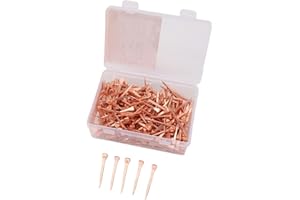 EMUKOEP 250Pcs Horseshoe Nails Copper Plated Rustproof Equestrian Riding Equipment Pet Supplies (45mm E3)