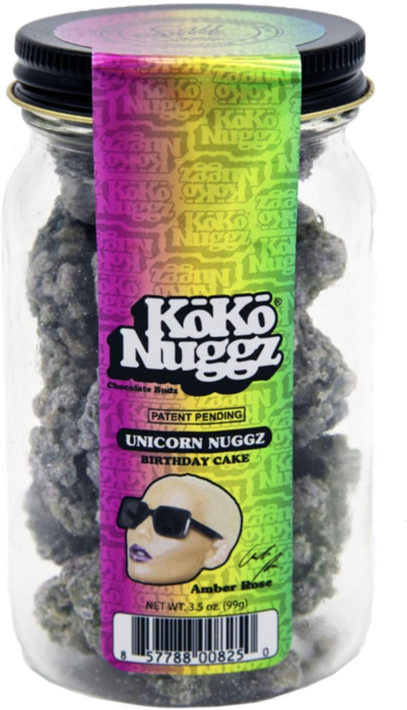 Cali Sweets KoKo Nuggz Unicorn Nuggz (Birthday Cake) Flavoured Chocolate 1oz Bag (3.5oz Jar)