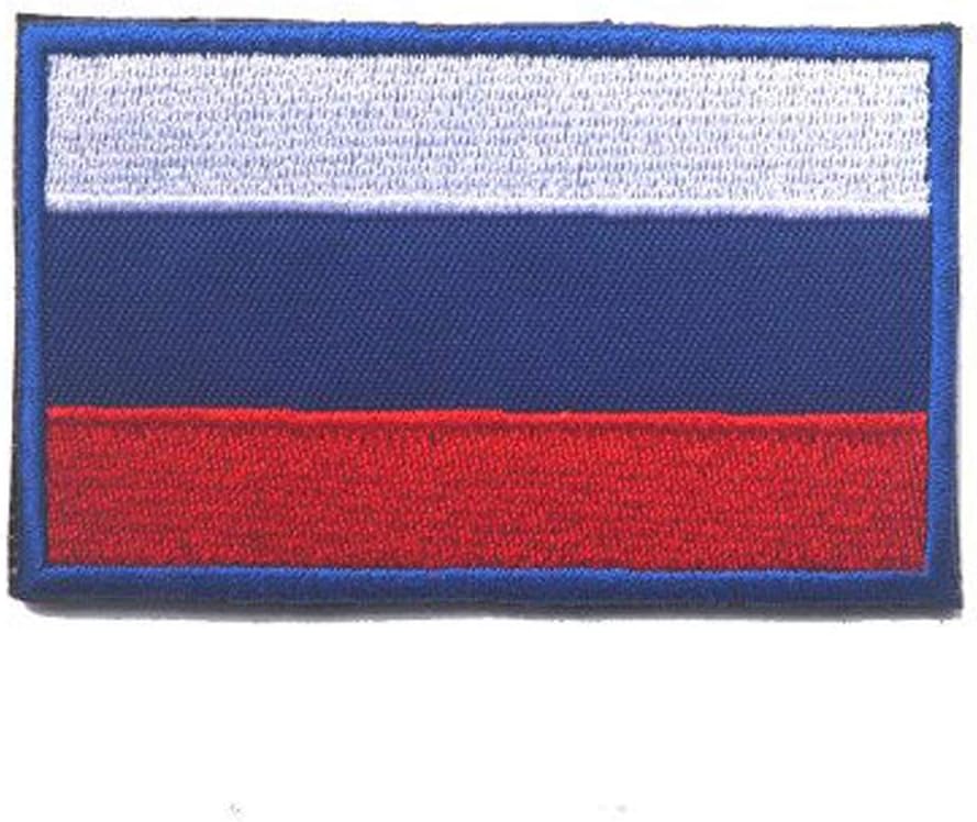 ShowPlus 2PCS Russia RU Flag Military Embroidered Tactical Patch Morale Shoulder Applique