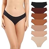 SHARICCA Women Seamless Cheeky Bikini No Show Panties Ladies Invisible Breathable Briefs Soft Stretch Underwear Multi Pack