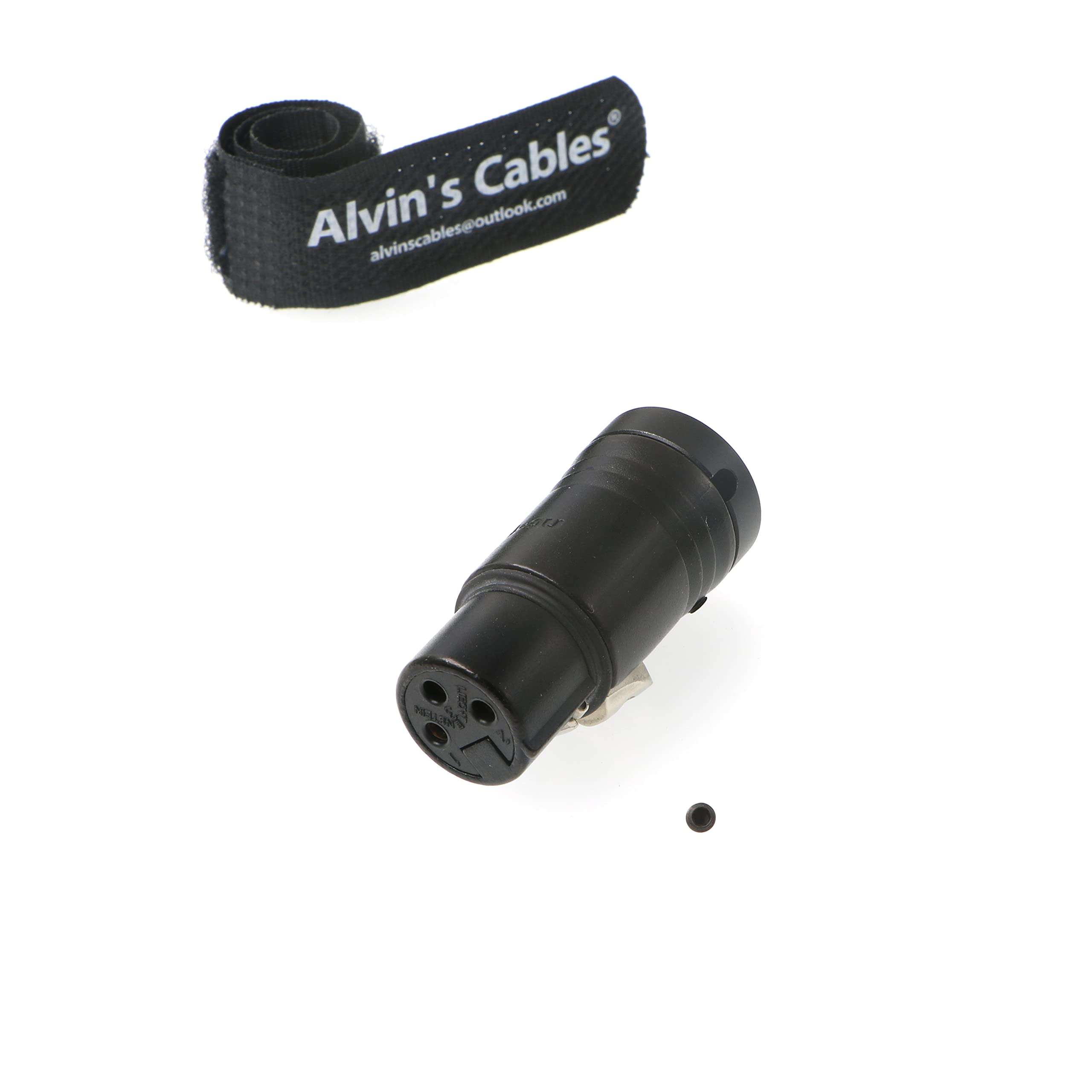Low-Profile XLR 3 Pin Female Original Connector for Audio Devices Alvin’s Cables Black