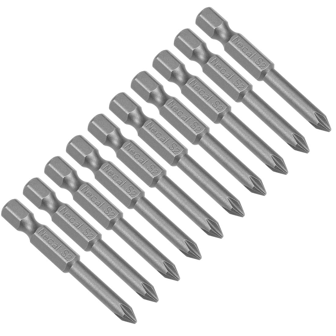 sourcing map 10 pcs 50mm 1/4" Hex Shank 4.5mm PH1 Magnetic Phillips Head Screwdriver Bits S2 High Alloy Steel