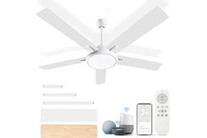 OUTON Ceiling Fans with Lights and Remote, Smart Wi-Fi Ceiling Fan Works with Alexa Google Home Voice APP Control,3 Color Temperature,5 Dual Finish Blades,Ceiling Fan for Bedroom Living Room Patio