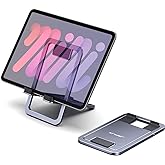 JSAUX Universal Tablet Stand, Portable Foldable Tablet Holder for Desk Compatible with iPad mini/Air, Samsung Galaxy Tab, Kindle Fire, Steam Deck, Switch 2, ROG Ally, iPhone and Other Tablets-Gray