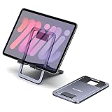 JSAUX Universal Tablet Stand, Portable Foldable Tablet Holder for Desk Compatible with iPad mini/Air, Samsung Galaxy Tab, Kindle Fire, Steam Deck, Switch 2, ROG Ally, iPhone and Other Tablets-Gray