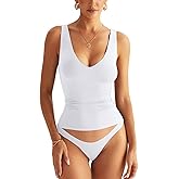 EasyGala Womens V Neck Tank Tops Sleeveless Double Lined Basic Tops Slim Fit Summer Going Out Tops Y2K Trendy Fashion