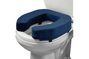 Lunderg Padded Toilet Seat Riser for Seniors - Adds 3 inches. Universal Fit - Firm Raised Toilet Seat Cushion with High-Densi