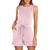 ANRABESS Romper for Women Short Jumpsuit Summer Casual Dressy Sleeveless Outfits Beach Vacation 2026 Trendy One Piece Clothes