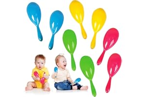 ArtCreativity 4 Inch Plastic Maracas for Kids - 12 Pairs - Neon Music Hand Shakers - Fun Noise Makers and Toy Musical Instruments - Birthday Party Favors, Fiesta Decorations, Goodie Bag Fillers