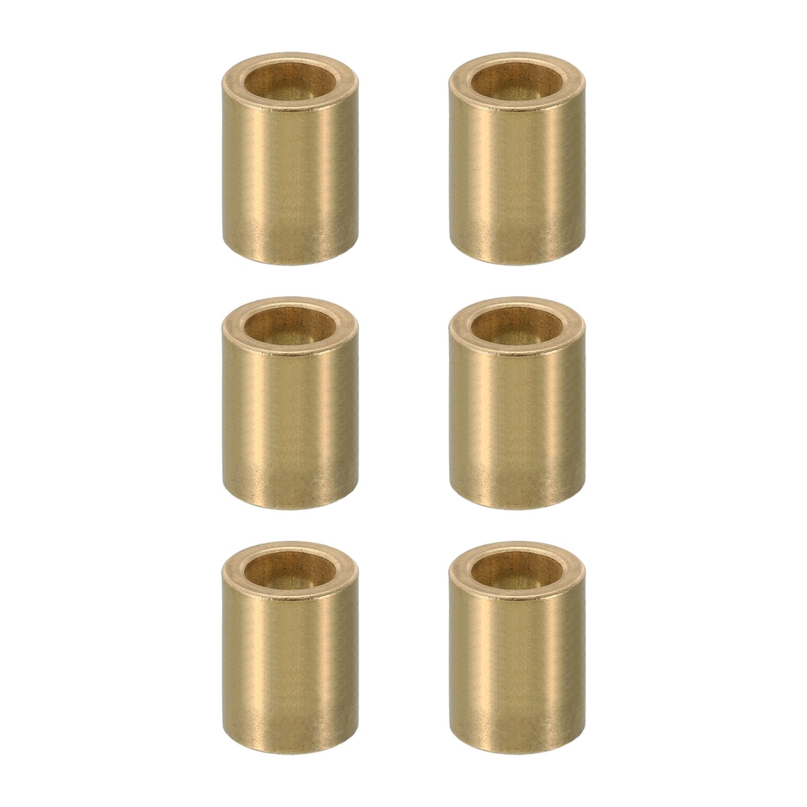 PATIKIL M12 Brass Spacers, 6 Pcs Metal Spacer Brass 12mm ID x 18mm OD x 25mm L Brass Spacers Screw Standoff for 1/2 Inch or M12 Screw