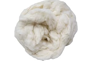 Organic Raw Cotton Batting Fiber Natural White for Stuffing (raw Cotton 1lb)