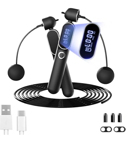 Ropeless Jump Rope With Counter Fitness Weighted Skipping Rope