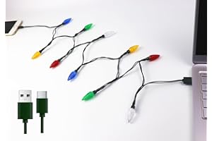 Cewuidy LED Christmas Light Phone Charger Cord USB Type-C and Bulb Charging Cable 50inch 10led Multicolor Bulb Compatible with Phone/i 16/15 Plus/Pro/Pro Max/iPad/S23/S22/S21/Note 20 etc (1pcs)