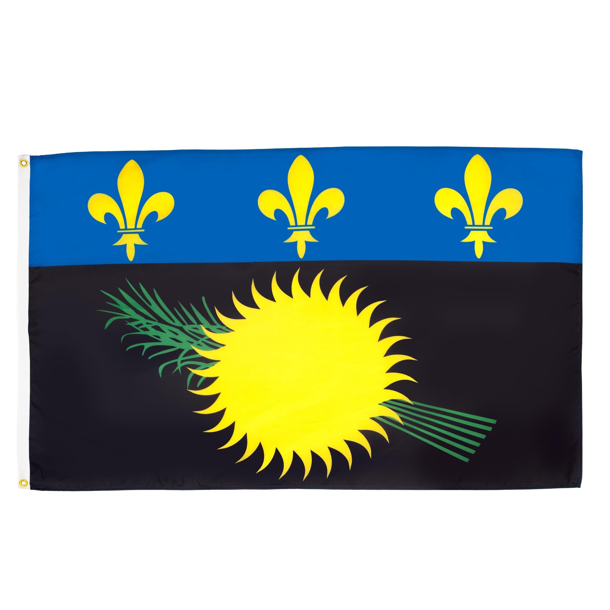 AZ FLAG - Guadeloupe Flag - 3x5 Ft - 100D Polyester French Region Of Guadeloupe Banner with Two Metal Grommets - Fade Resistant - Vivid Colors - 3' x 5' Feet - 150x90 Cm — image 1