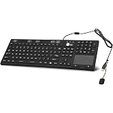 SIIG IP68 Washable USB Keyboard with Touchpad, JK-US0W11-S1 | Washable IP68 keyboard for healthcare and industrial use; integrated touchpad and backlight simplify shared stations.