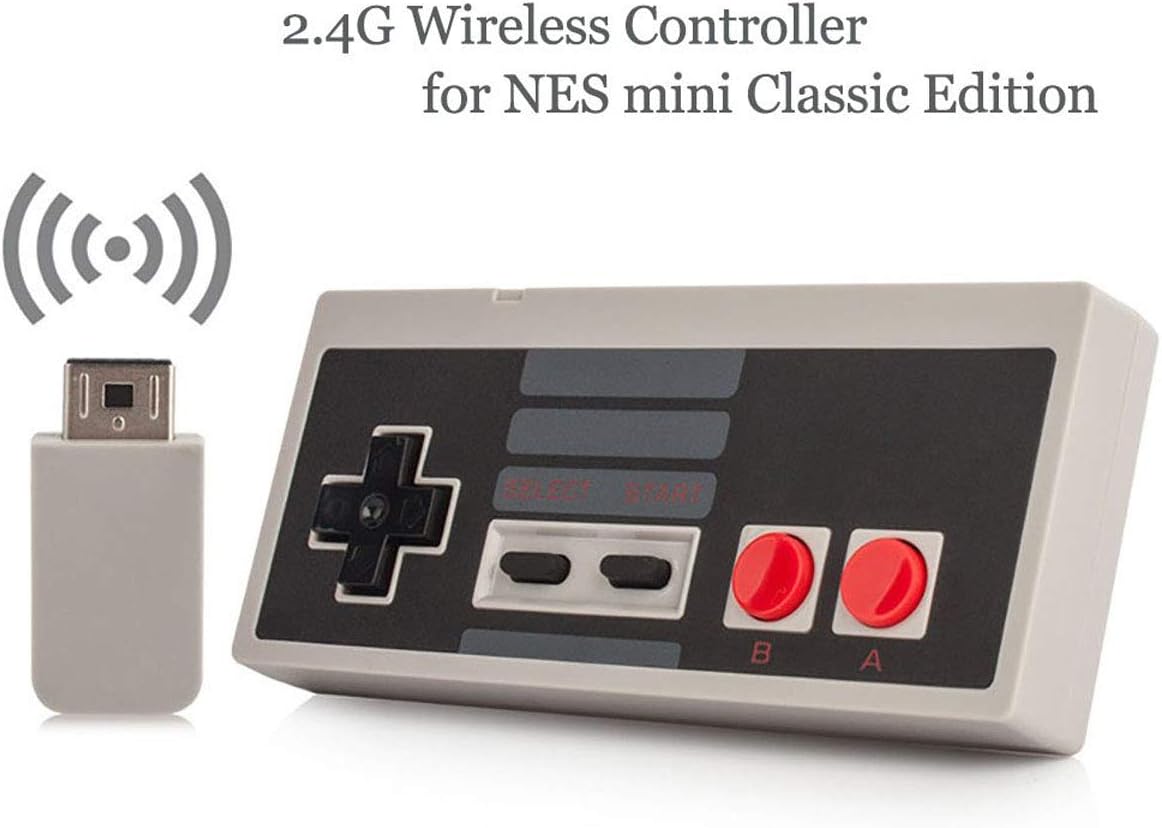 2-Pack NES Controller Wireless.Wireless Game Controller for NES Classic Edition.No-Wired Gamepad Joypad with Receiver Adapter for NES Classic Gaming System Console: Computers & Accessories