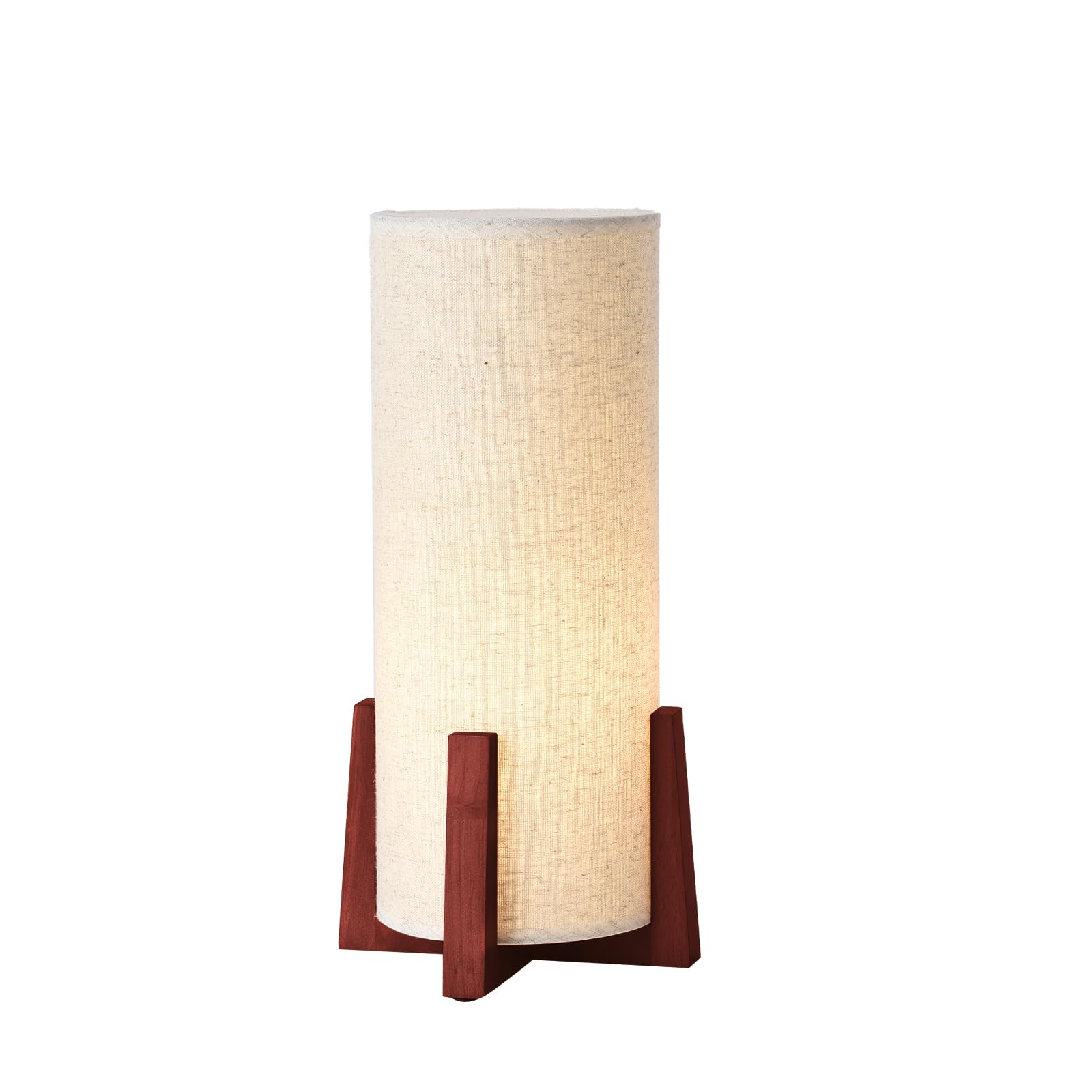 Photo 1 of KUNJOULAM Modern Small Table Lamps, Nightstand Lamp with Linen Fabric Shade, 13.9" Cylinder Bedside Table Lamp for Bedroom, Cafe, Living Room Home Decor