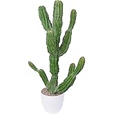 Logkity Artificial Cactus 26inch Faux Cacti Fake Saguaro Plants for Indoor Outdoor Home Office Garden Decor
