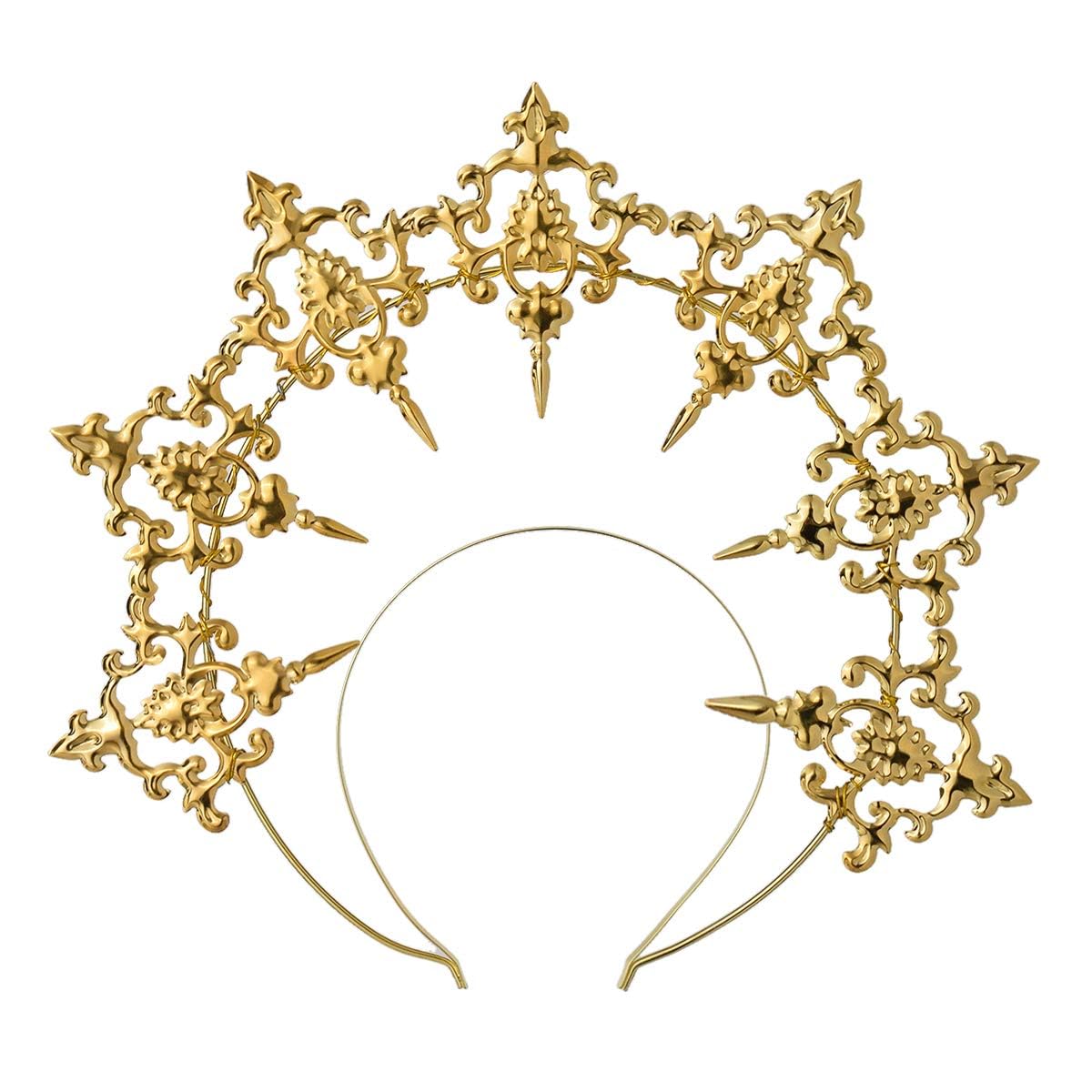 GRACEART Halo Crown Headband Metal Goddess Headpiece Cosplay Crown Tudor Headband Elegant Tiara Party Hair Accessories — image 1
