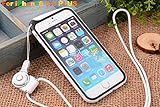 Feelglad Bumper Frame Protection Shell Case with Adjustable Detachable Neck Lanyard GEL Hanging Neck Strap Lanyard Holder for Iphone 6 Plus 5.5 Inch (A-iPhone6 5.5-White)