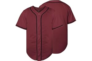 Rioofinx Blank Baseball Jersey, Short Sleeve Plain Jersey Shirt Sports Hip Hop for Men Women