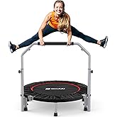BCAN SP2 40/48" Foldable Mini Rebounder Trampoline for Adults, 330/440 lbs Capacity, Mini Trampoline with Adjustable Handle, Low-Impact Indoor Exercise Workout | FED Fitness