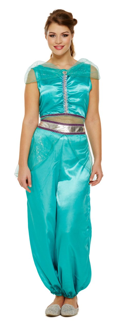 Ladies Jasmine Arabian Princess Belly Dancer Fancy Dress Costume Outfit 8-12