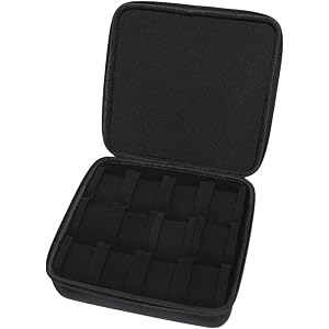 ChicLitonor Watch Storage Box 12 Slot Travel Case Portable Organizer Wristwatch Holder Container Foam Insert Lightweight Wate