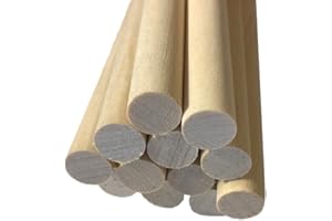 SOVA Wood Dowel Rod 3/8" x 6" (12 Pack)