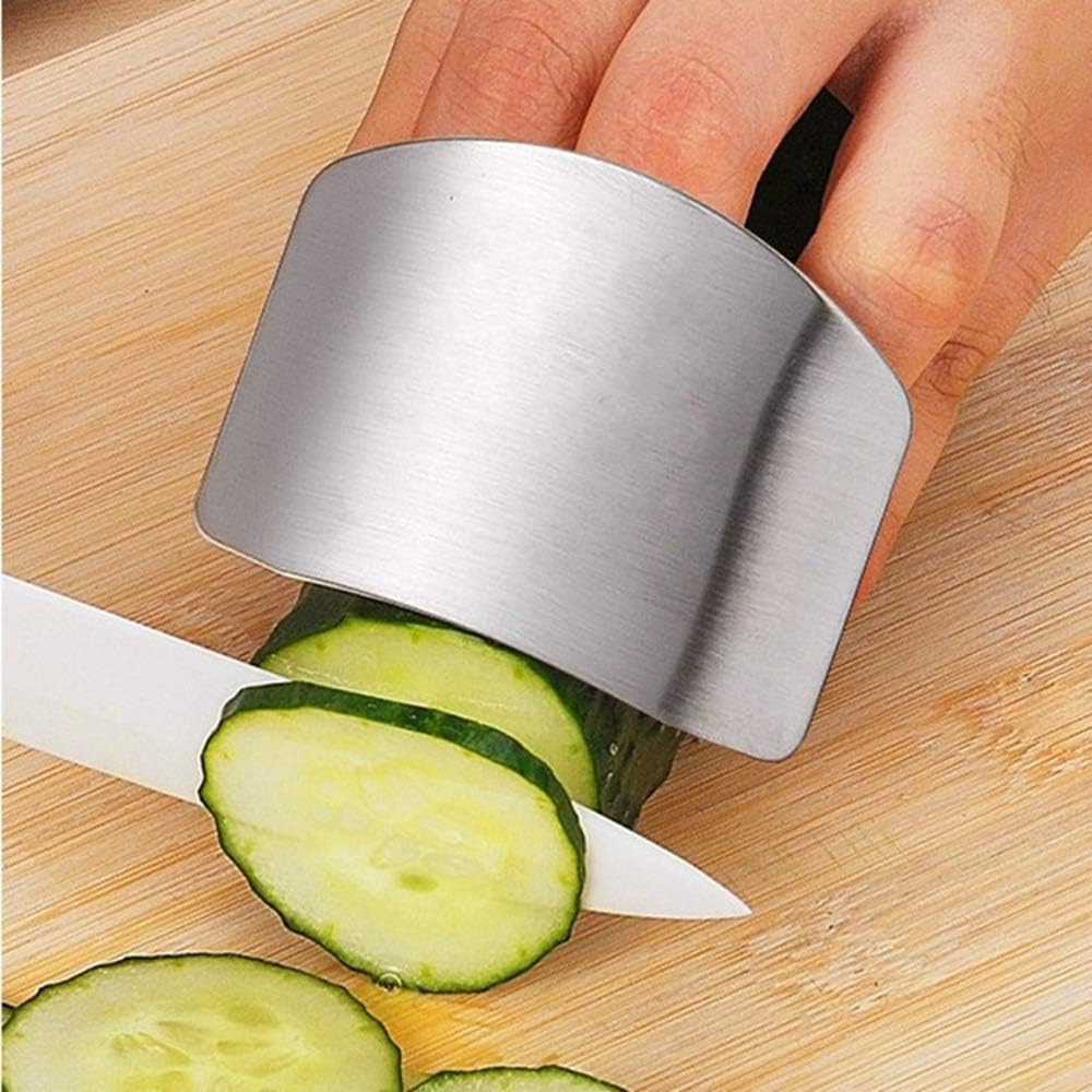 ZOCONE 2 PCs Finger Guard For Cutting Kitchen Tool Finger Guard Stainless Steel Finger Protector Avoid Hurting When Slicing and Dicing Kitchen Safe Chop Cut Tool (PH0088): Kitchen & Dining
