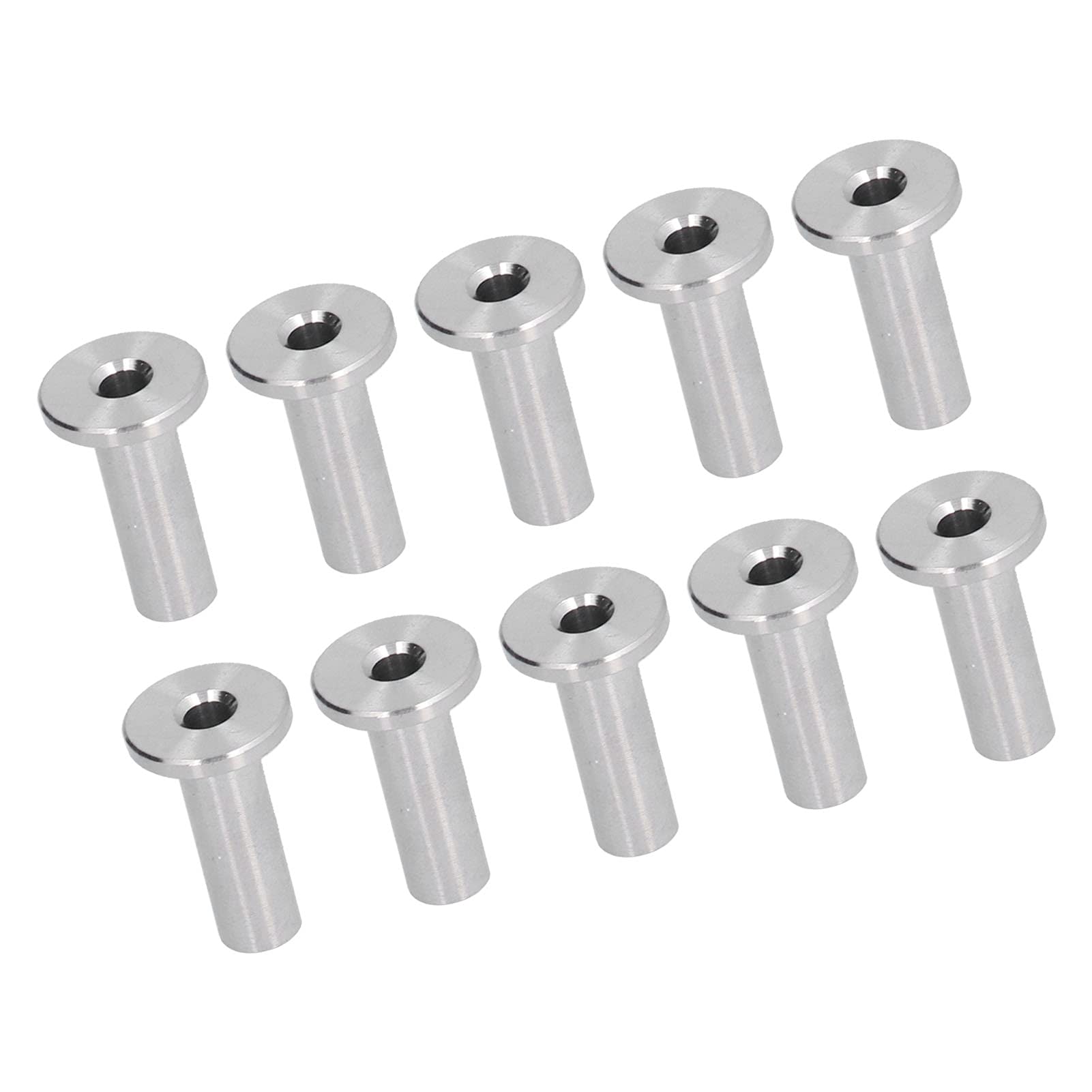 Stainless Steel Protector Sleeves for 1/8" & 3/16" Wire Rope, Cable Railing Kits, Wire Rope Sleeve, Deck Railing Accessories, 10Pcs Stainless Steel Sleeves