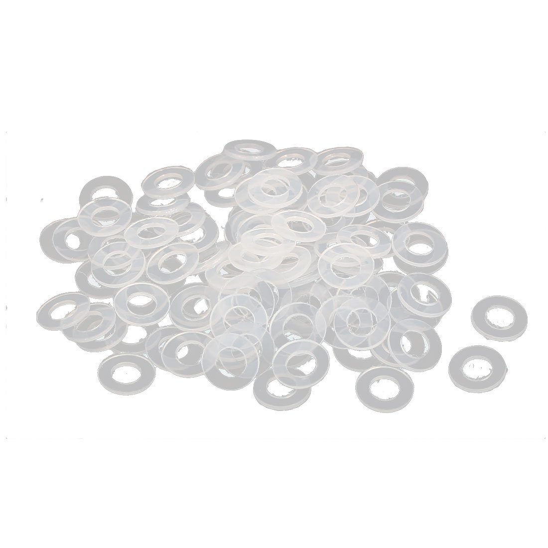 sourcingmap Nylon Flat Washers 6mm OD M3 ID 0.5mm Thickness Sealing Gasket for Faucet Pipe Water Hose, Clear Pack of 100