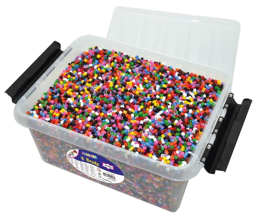Playbox PBX2456307 2456307 Beads, Set of 60000 Pieces, 10 Mix, Multi Color