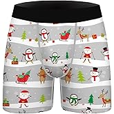 Aueyan Christmas Underwear for Men,Funny Holiday Boxers Ugly Xmas Costume Boxer Brief