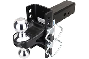 SHOCKER HITCH Shocker XR Adjustable Channel Combo Ball Drop Hitch - Fits 2-1/2" Hitch 8 Hole, has Chrome 2 & 2-5/16" Balls