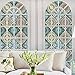 DKTIE Window Cling Stained Glass with Installation Tools Window Film Decorative Window Film Vinyl Non Adhesive Privacy Film, for Bathroom Shower Door Heat Cotrol Anti UV, 35.4