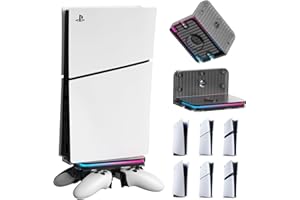 HLRAO Ps5 wall mount for All PS5 Models,Ps5 accessories stand with RGB Lights,Wall mount kit for ps5 pro/ps5 /ps5 slim console(digital/disc)
