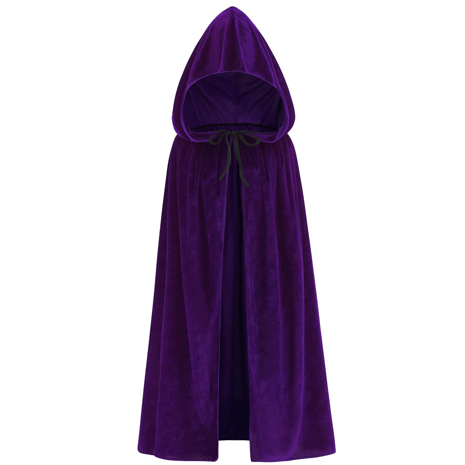 maxToonrain Velvet Hooded Cape for Kids, Unisex Cloak with Hood for Halloween Christmas Boy&Girls Fancy Dress Costume (100cm, Purple)