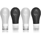 AMMAX Travel Bottles, Leakproof Silicone Refillable Travel Containers, Squeezable Tube Sets Cosmetic Toiletry Containers for