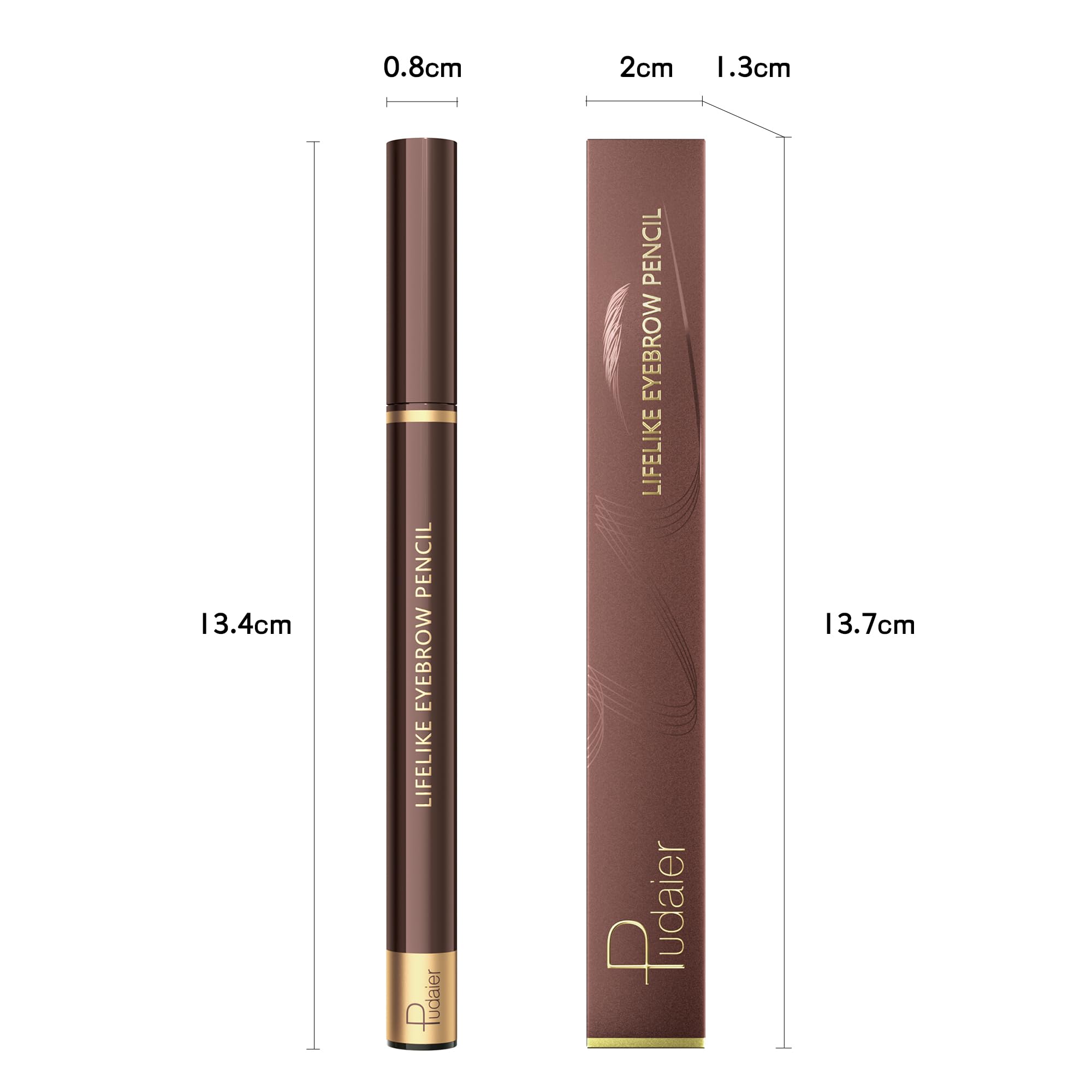 2 Pack Eyebrow Pen, Waterproof Microblading Eyebrow Pencil, 4 Tip Precise Eye Brow Makeup Pen for Women to Effortlessly Create Hair Like Natural Brows, Non Dry Out and Last All Day (Dark Brown)