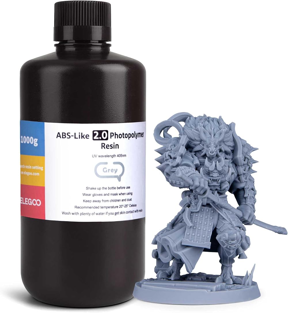 ELEGOO ABS-Like Resin 2.0 1000g Grey 405nm UV LCD 3D Printer Photopolymer