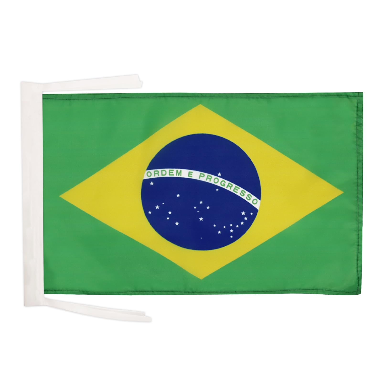 AZ FLAG - Brazil Flag - 18'' x 12'' - Light Polyester Brazilian Small Banner with Two Cords - 18x12 in - 45x30 Cm