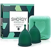SHORDY Reusable Menstrual Cups Set (Small & Large) with box – Medical Grade Silicone Period Cups for 12-Hour Protection, Comf