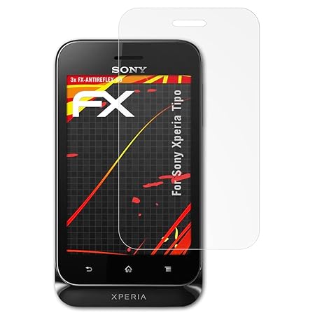 atFolix Schutzfolie kompatibel mit Sony Xperia Tipo Displayschutzfolie, HD-Entspiegelung FX Folie (3X)