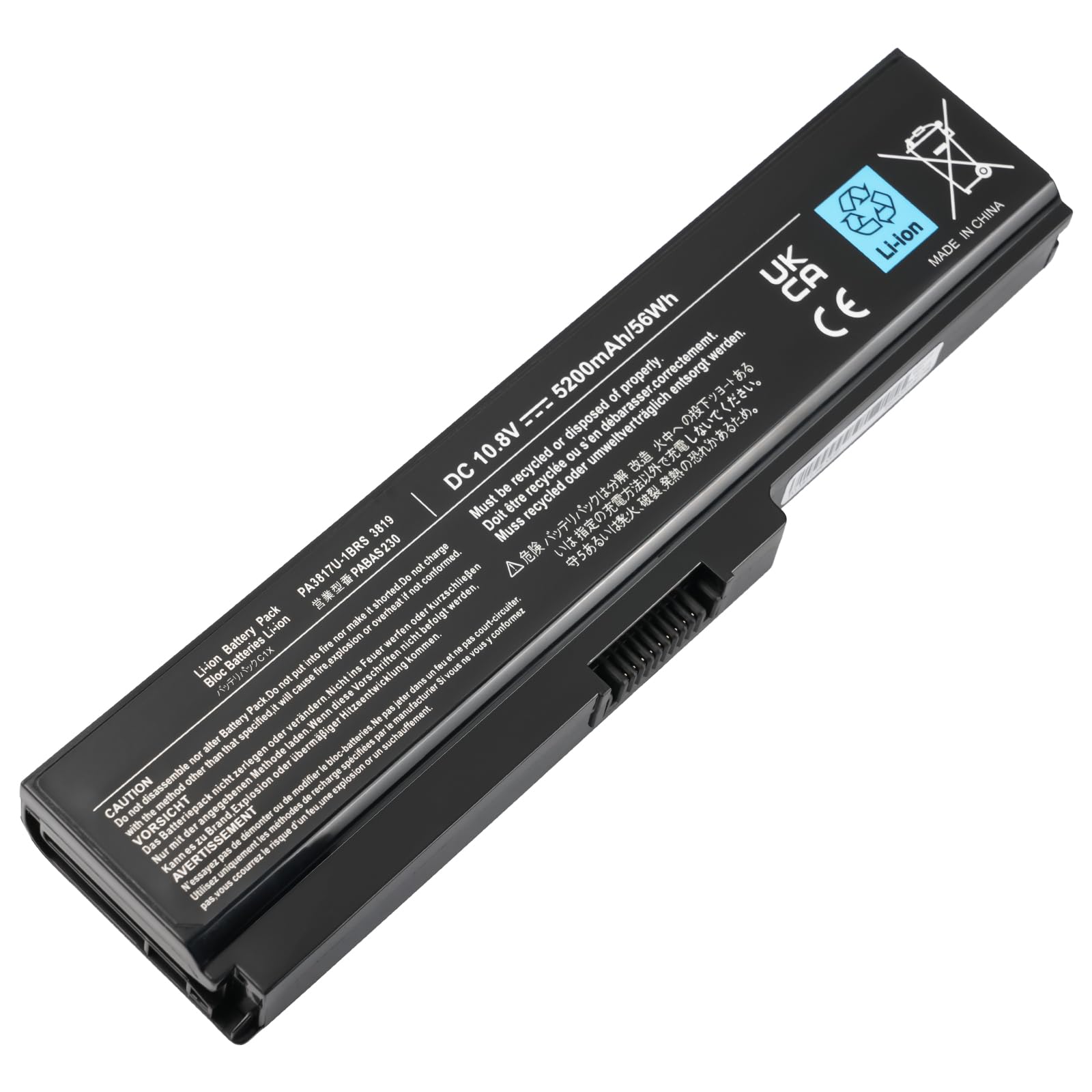 Wikinu 5200mAh PA3817U-1BRS Laptop Battery Replacement for Toshiba Satellite A660 C600 C650 C655 C660 C660D C665 C670 L700 L750 L750D L650 L670 P750 PA330 819U-1 BRS [10.8V 56Wh]