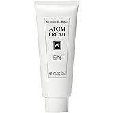 Atom Fresh Natural Whole Body Deodorant Cream – 72H Long-Lasting Odor Control – Aluminum-Free, Baking Soda-Free – With Amino Acids & Probiotics – Fast-Absorbing, No Residue – Ocean Breeze – 3.5 oz